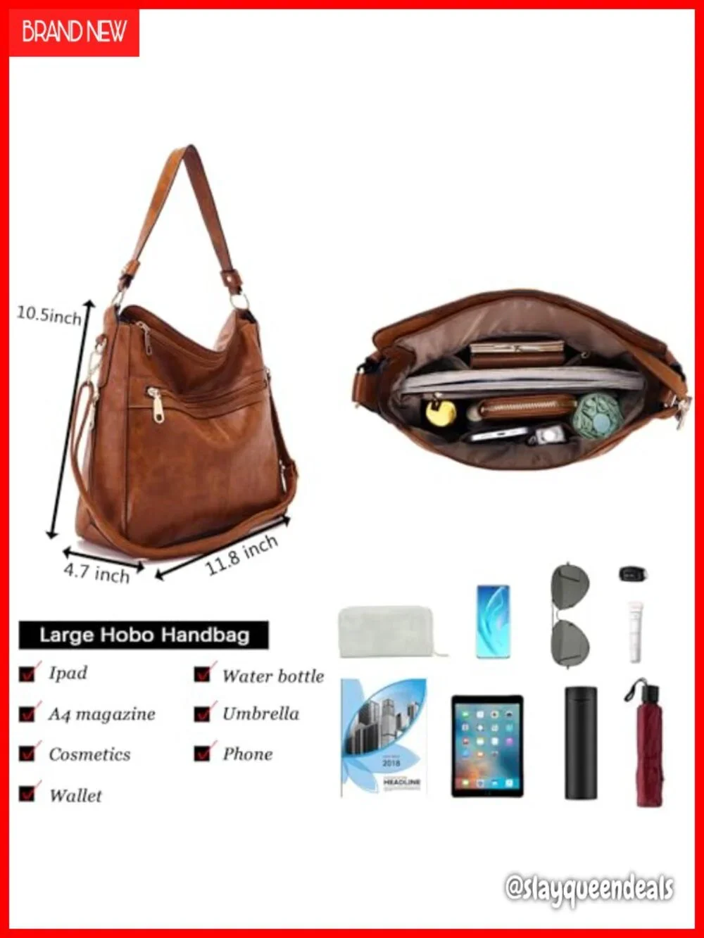 4Pcs Vegan Leather Handbag and Wallet Set Hobo Crossbody Purse with Coin Purse